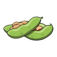 Fresh broad beans Catalan style with ham and bacon. a healthy and nutritious complement to any meal. vector