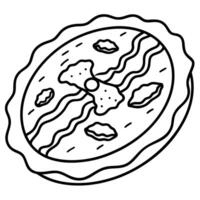 A pizza with bacon on it vector