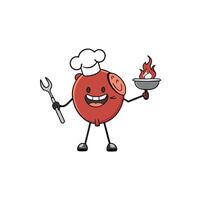 Beef grill steak as Advent creation vector