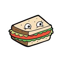 Black and white sandwich vector