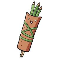 Grilled asparagus with bacon vector