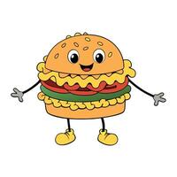 A mac and cheese hamburger vector