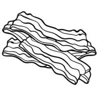 A close-up image showcasing multiple crispy bacon strips. stacked aesthetically. The bacon exhibits vector