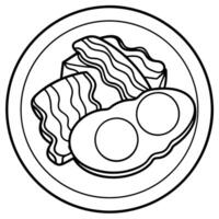 Breakfast of Fried Eggs and Bacon. vector