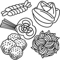 Assorted types of pasta vector