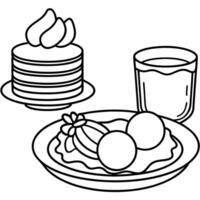 Breakfast with pancakes eggs and bacon vector