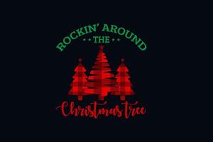 Rocking around the Christmas tree Sublimation Design vector