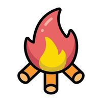 Simple Bonfire colorful icon. The icon can be used for websites, print templates, presentation templates, illustrations, etc vector