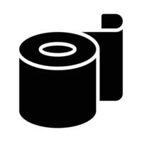Simple Toilet Paper solid icon. The icon can be used for websites, print templates, presentation templates, illustrations, etc vector