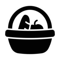 Simple Picnic Basket solid icon. The icon can be used for websites, print templates, presentation templates, illustrations, etc vector