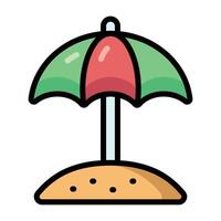 Simple Sun Umbrella colorful icon. The icon can be used for websites, print templates, presentation templates, illustrations, etc vector