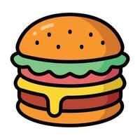 Simple Burger colorful icon. The icon can be used for websites, print templates, presentation templates, illustrations, etc vector