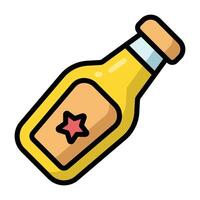 Simple Beer Bottle colorful icon. The icon can be used for websites, print templates, presentation templates, illustrations, etc vector