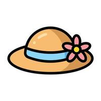 Simple Beach Hat colorful icon. The icon can be used for websites, print templates, presentation templates, illustrations, etc vector