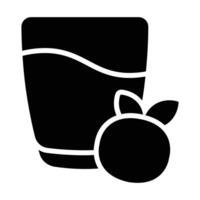 Simple Orange Juice solid icon. The icon can be used for websites, print templates, presentation templates, illustrations, etc vector