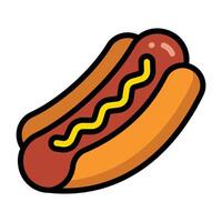 Simple Hot Dog colorful icon. The icon can be used for websites, print templates, presentation templates, illustrations, etc vector