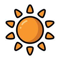 Simple Sun colorful icon. The icon can be used for websites, print templates, presentation templates, illustrations, etc vector