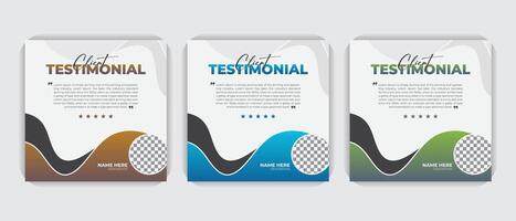 Creative, modern, stylish, abstract client testimonial colorful bundle Set. vector