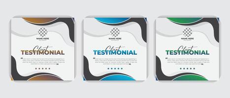 Creative, modern, stylish, abstract elegant customer feedback or review design colorful bundle Set. vector
