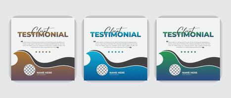 elegant customer feedback or review design colorful bundle Set vector