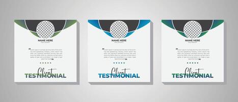 Modern Customer service review 3 gradient colorful bundle set, Creative, corporate, modern Customer service review design. vector