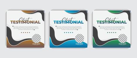 abstract client testimonial template, elegant customer feedback or review design vector
