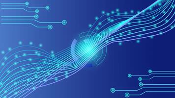 Banner circuit ai technical data and diagrams. Lines and nodes symbolizing connections. Chips and microchips. Processing of neural network data. Futuristic background. Microchips. . vector
