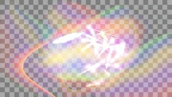 Transparent light color rainbow prism effect flare. Rainbow Glow. Optical rainbow lights background. Sparkling realistic highlights. illustration. vector