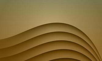 Brown texture 3D papercut layers in gradient banner. Abstract paper cut art background. wave brown. vector