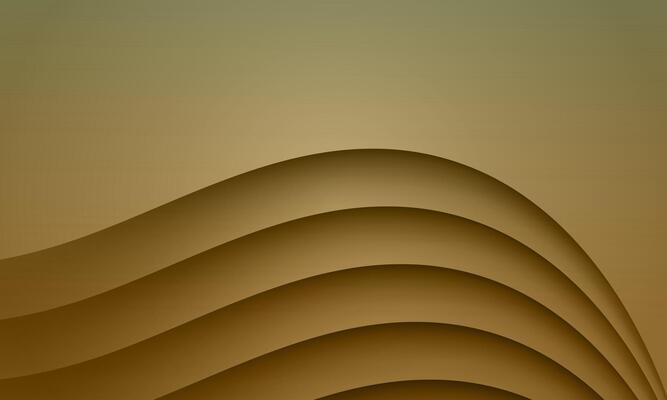 Brown texture 3D papercut layers in gradient banner. Abstract paper cut art background. wave brown.
