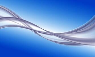 Abstract smooth wave on a blue background. Dynamic sound wave. vector