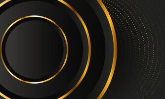 Black and Golden Color Round Ring Circle Award Background. Luxury Background Graphics. premium geometry. vector
