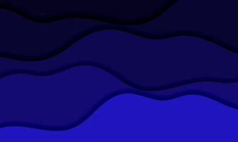 Wavy lines border in paper cut style. blue color style. smooth wave. vector