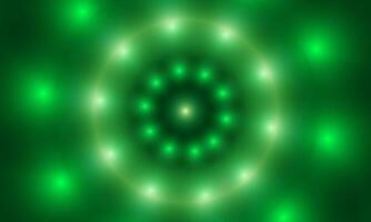 Abstract circle light effect on green background. neon soft shiny light. vector