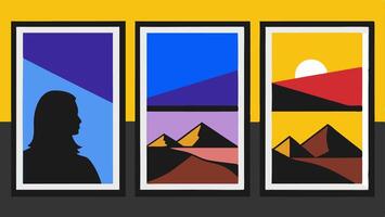 Abstract Geometric square portrait frame for your interior design or wall design vector