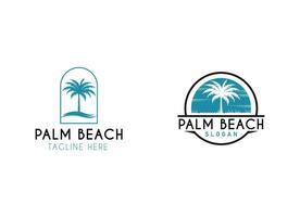 Palm tree for resort and beach logo design vector
