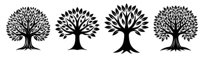 A Set of Tree Silhouettes vector