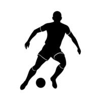 Silhouette of a Soccer Player in Mid Action vector