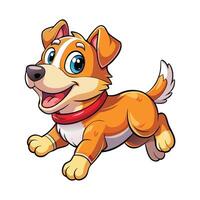 Adorable Floating Dog Icon Delightful Illustration of a Joyful Puppy in MPose vector