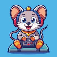 Adorable Cute Mouse Cartoon Icon for Gaming and Streaming vector
