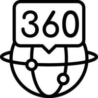 360 Degrees Icon. 360 degrees angle Icon vector