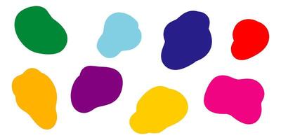 Doodle Blob shapes on set. Organic abstract simple fluid splodge elements. Abstract colorful trendy. isolated on white background vector