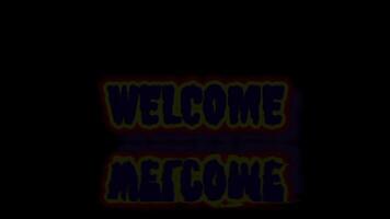 Neon light element animation text welcome. colorful text. video