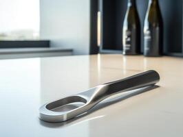 a wine bottle opener on a counter top photo