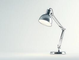 a desk lamp is sitting on a white surface photo
