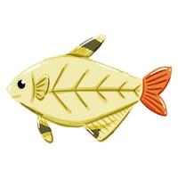 Image of a cute colorful X-ray fish. This illustration showcases the intricate features of an xray fish's anatomy. Perfect for educational materials and animal-themed projects. Isolated image. vector