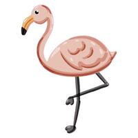 image of a cute, colorful Flamingo. This illustration showcases the intricate features of an Bear's anatomy. Perfect for educational materials and nature-themed projects. Isolated image. vector