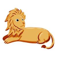 image of a cute colorful Lion. This illustration showcases the intricate features of an Lion's anatomy. Perfect for educational materials and animal-themed projects. Isolated image. L letter. vector