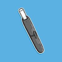 Electronic cigarette heated tobacco. Smoking, grey device, newest electronic cigarette. illustration design. Great for flyers, posters, banner. Isolated in a blue background vector