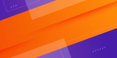 Abstract geometric futuristic background with colorful bright orange gradient background design. Overlap purple shapes pattern. vector